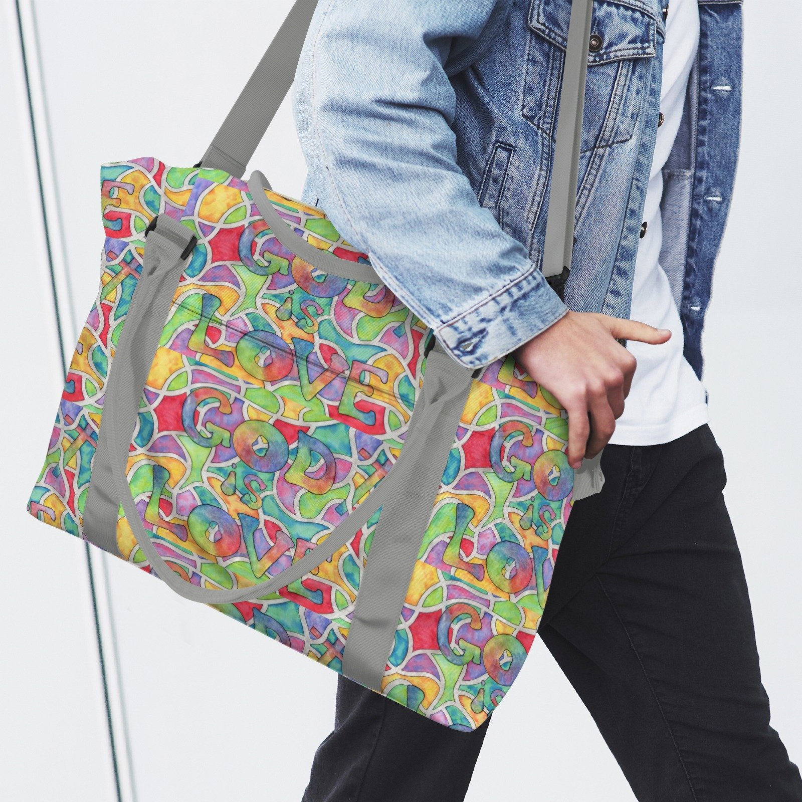 God Is Love Travel Bag with Luggage Sleeve (Model 1715)