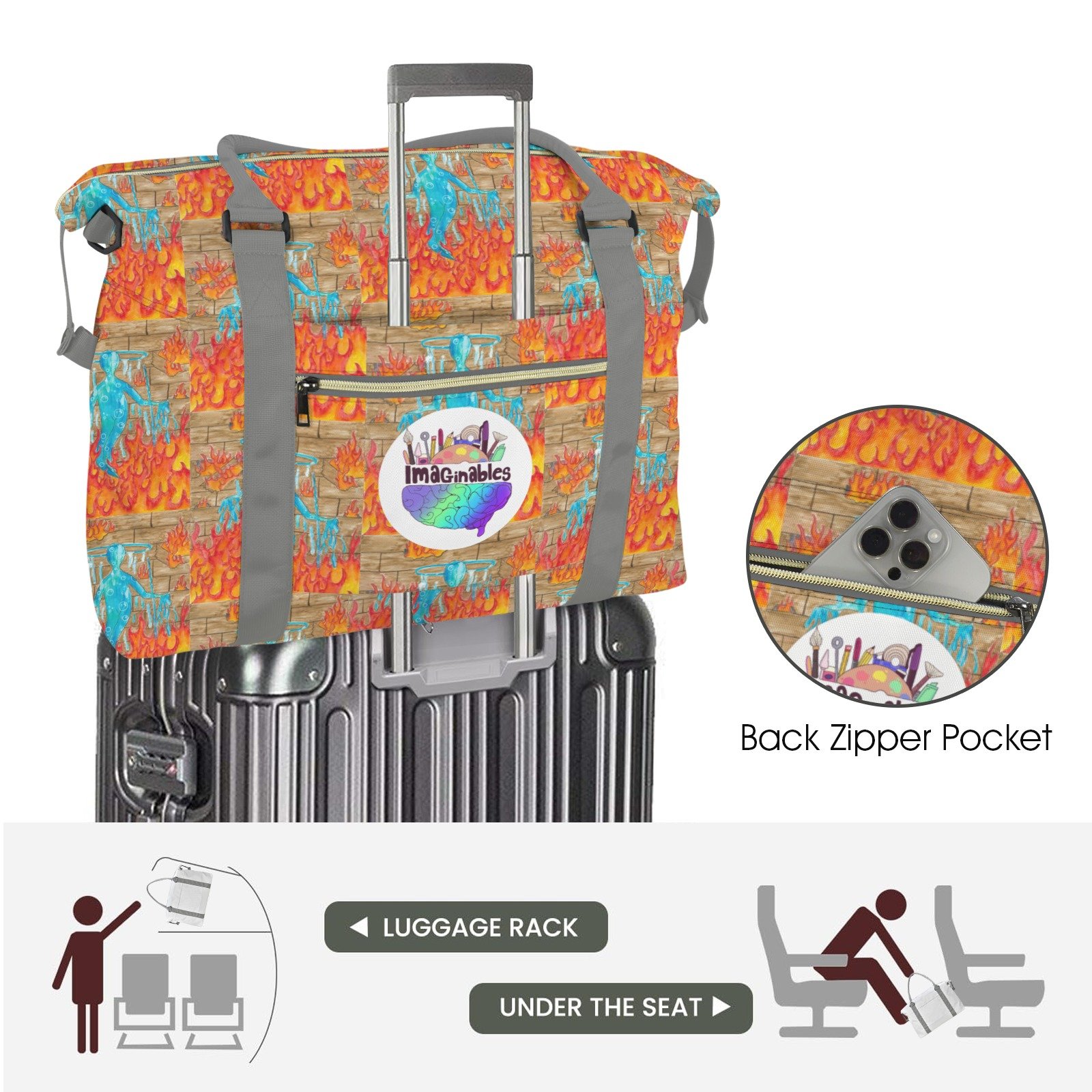 Return With Water Travel Bag with Luggage Sleeve (Model 1715) - Image 6