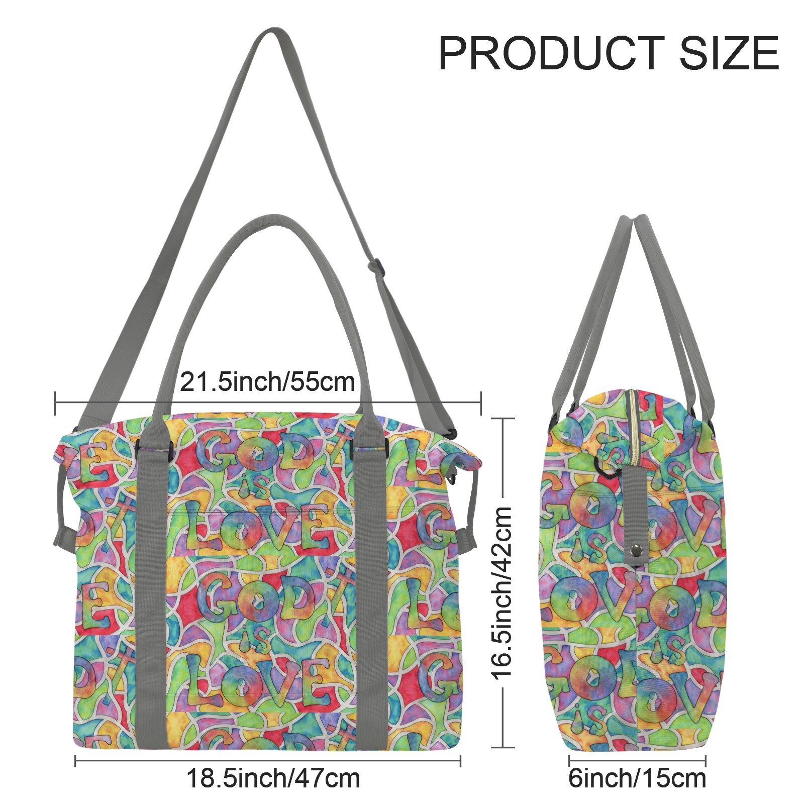 God Is Love Travel Bag with Luggage Sleeve (Model 1715) - Image 3