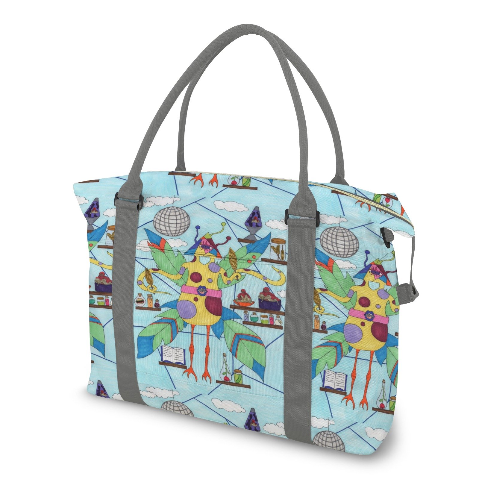 Disco Chicken Travel Bag with Suitcase Sleeve (Model 1715) - Image 2