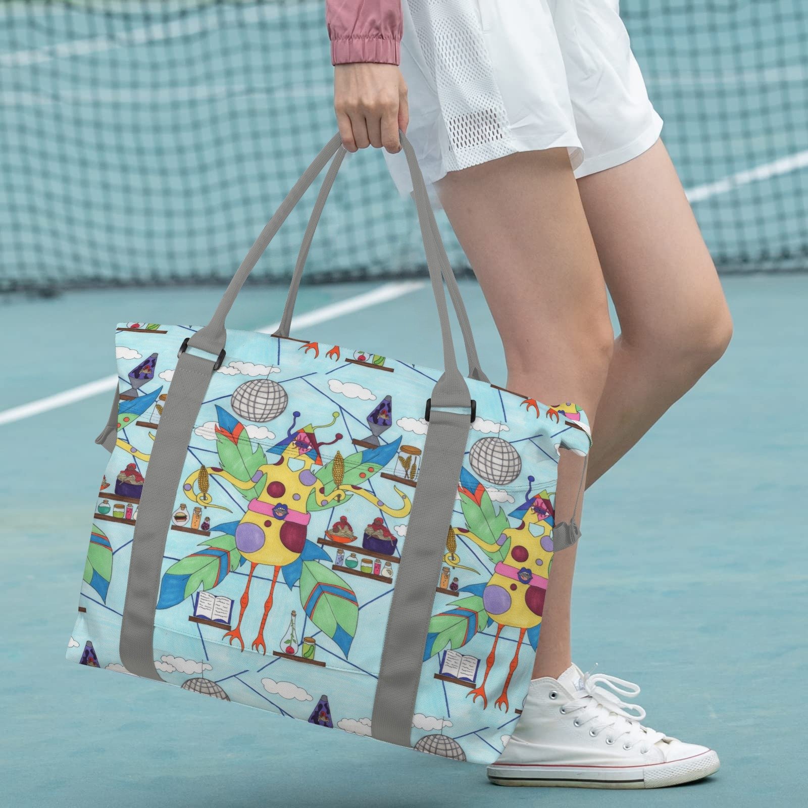 Disco Chicken Travel Bag with Suitcase Sleeve (Model 1715) - Image 7