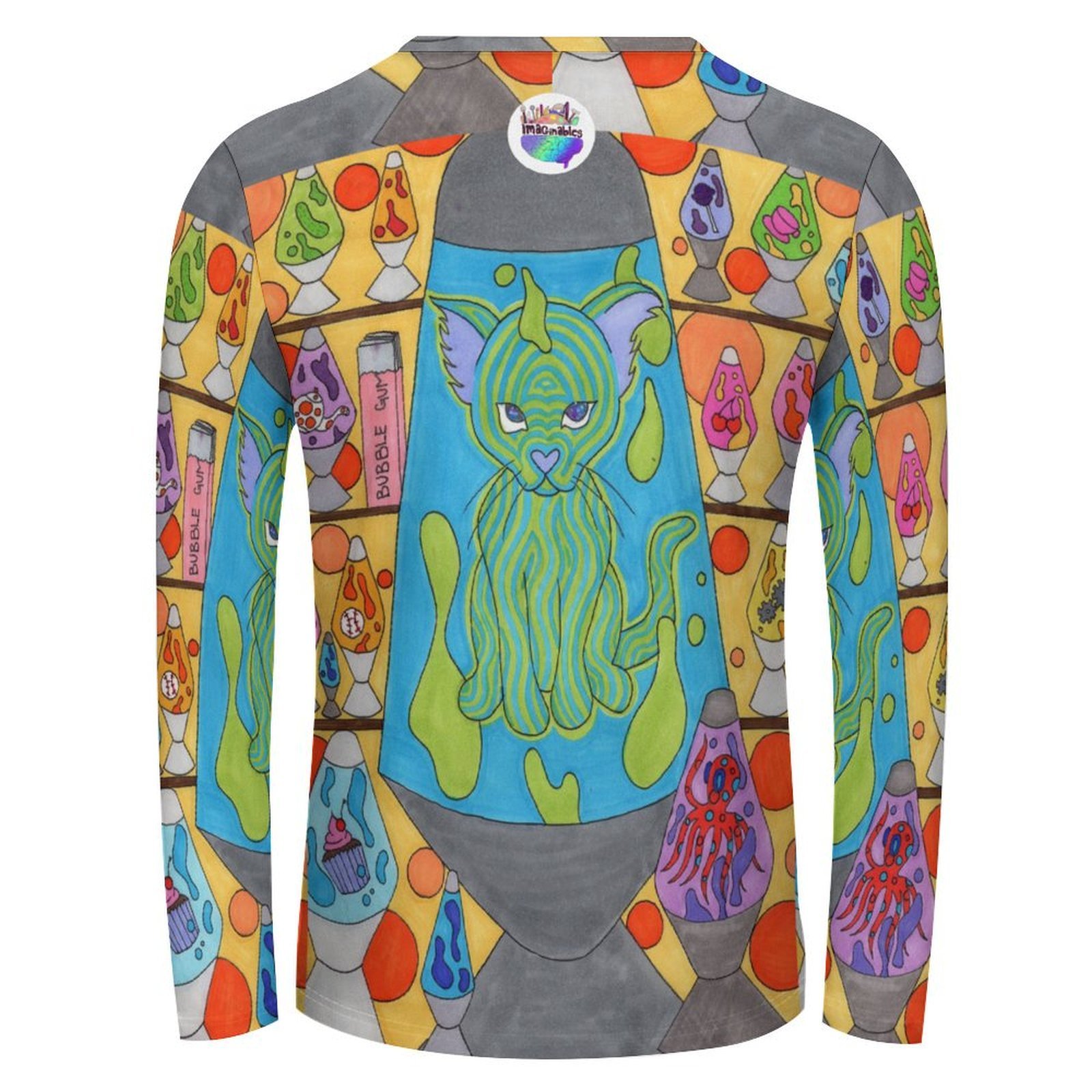 Cat Lava Lamp Long Sleeve Cotton T-shirt - Image 2