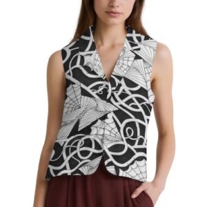 Spider Webs N Things Women Sleeveless Suit Vest