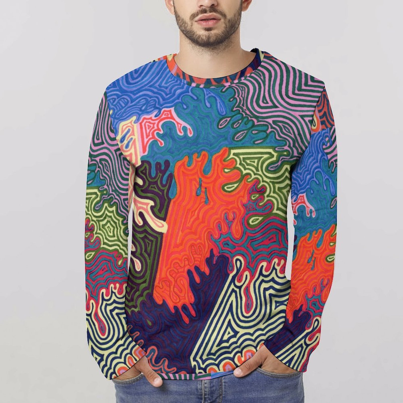 Stop Thinking about it, Just Start Somewhere Long Sleeve Cotton T-shirt - Image 3