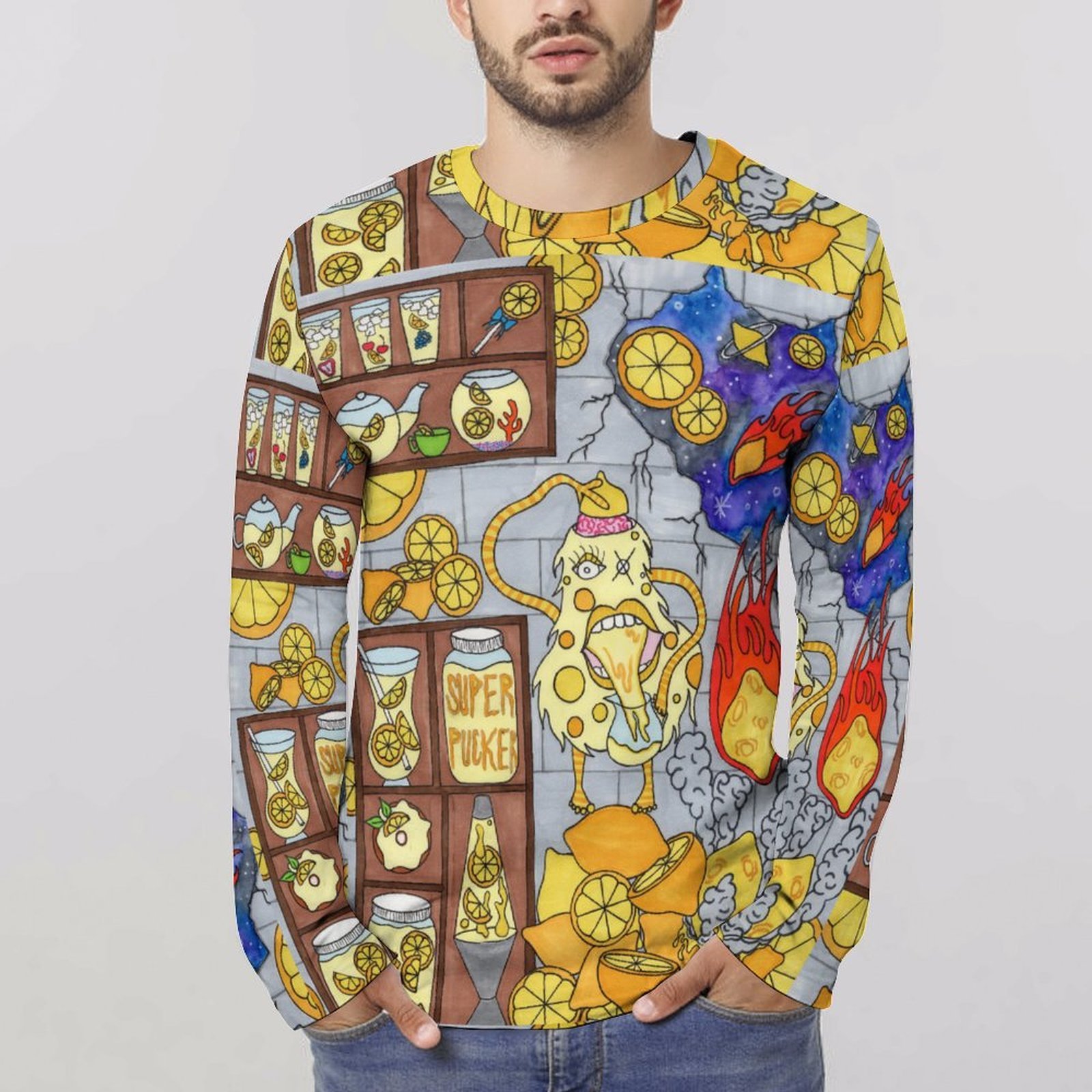 Lemon Gremlin Long Sleeve Cotton T-shirt - Image 3