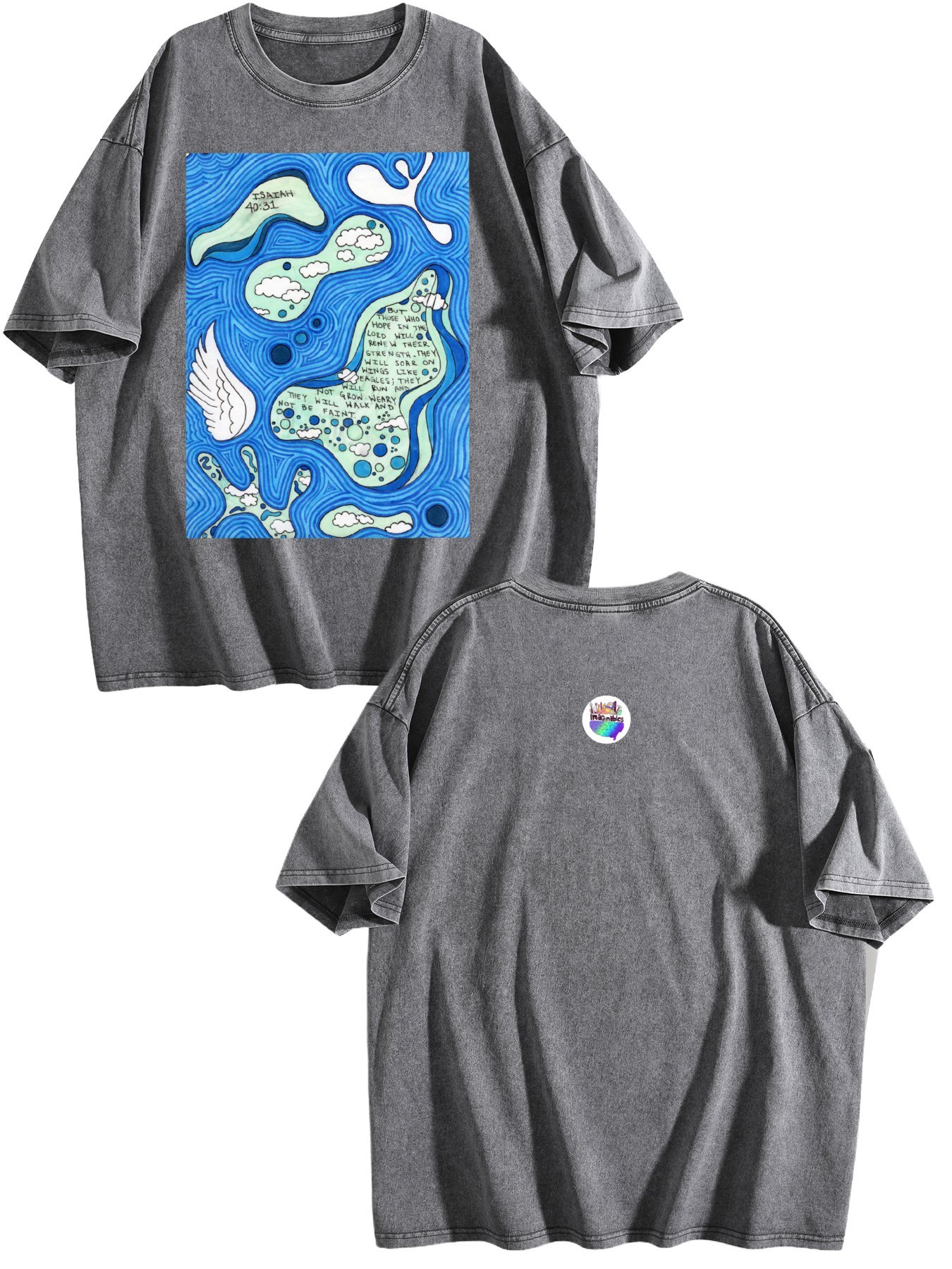 Isaiah 40:31 Vintage Wash Tee – (Made in USA) - Image 3