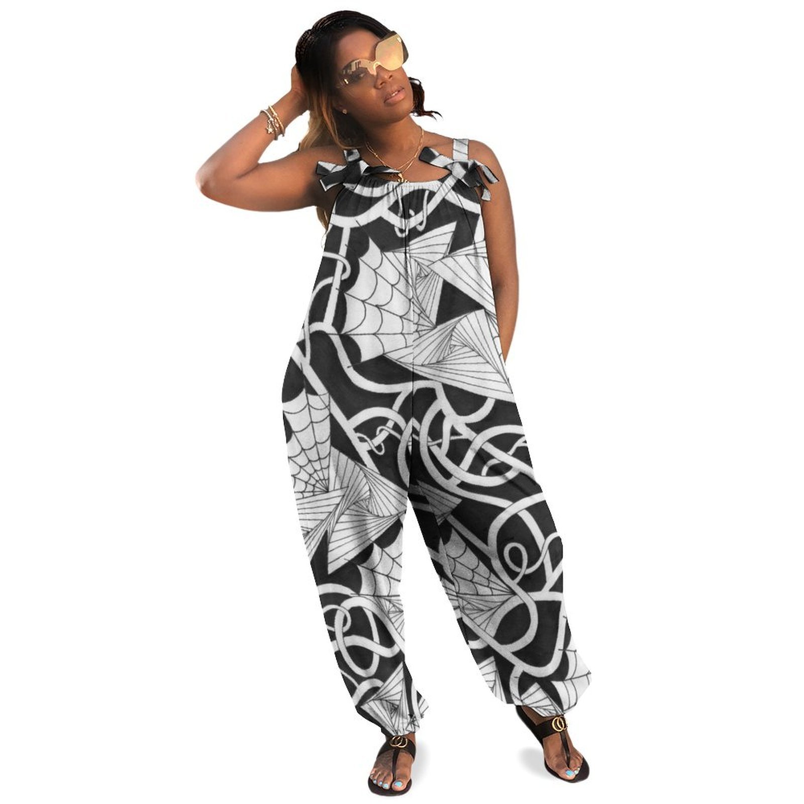 Spider Webs N Things Baggy Suspender Jumpsuit
