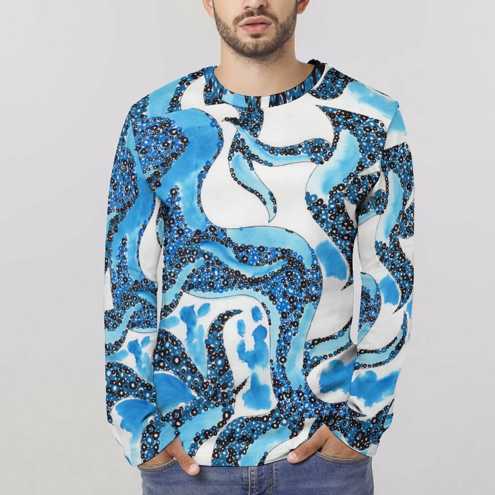 Ocean Breeze Long Sleeve Cotton T-shirt - Image 3