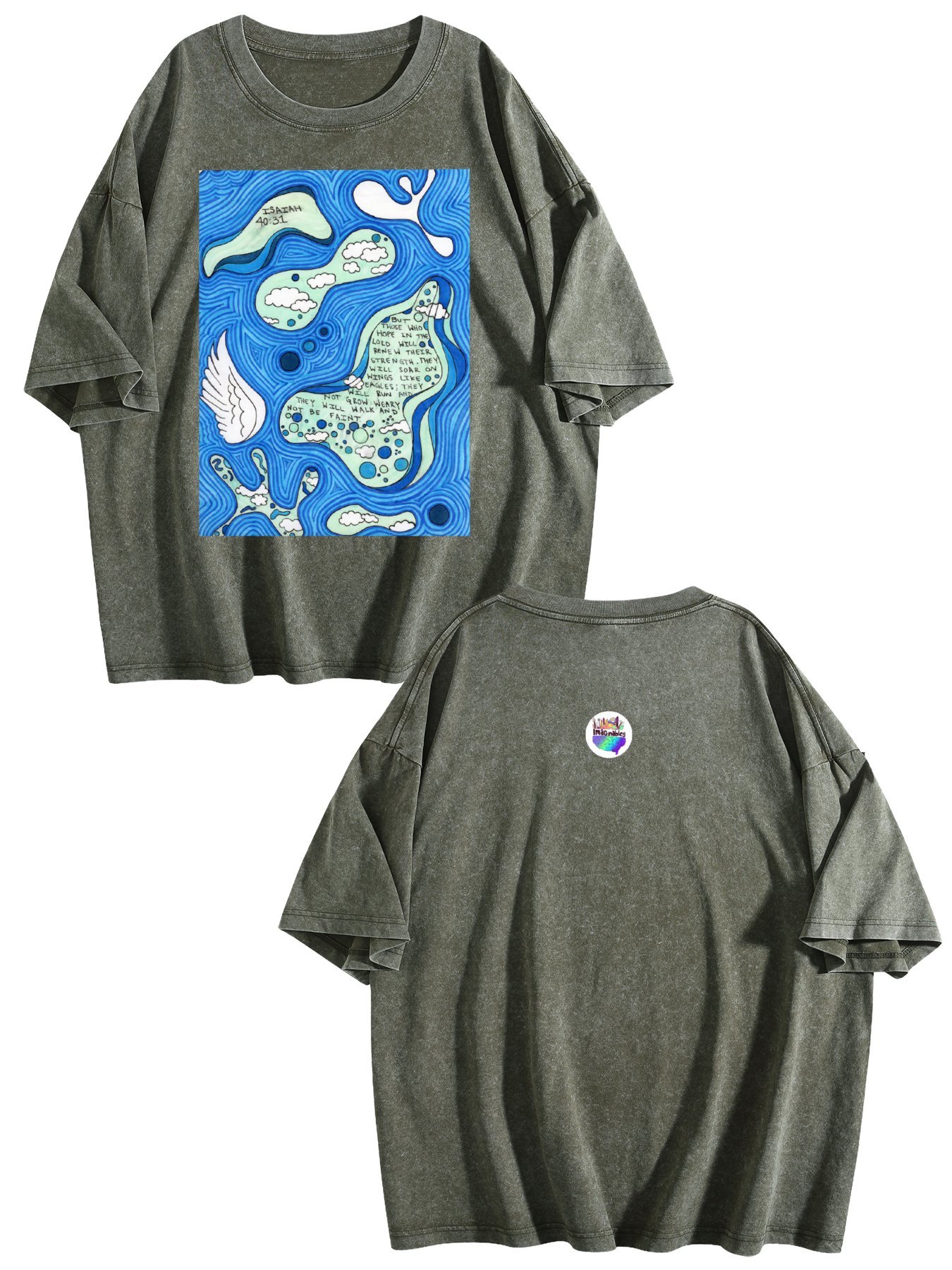 Isaiah 40:31 Vintage Wash Tee – (Made in USA) - Image 6