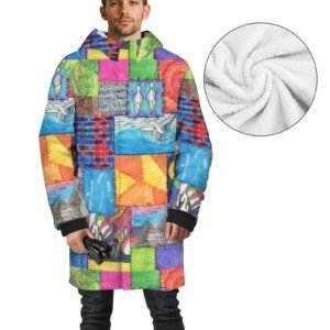 Creation Coat Men's Mid-length Fleece-lined Jacket(Model H69)