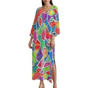 Easter Egg Stained Glass Kaftan Midi Dress