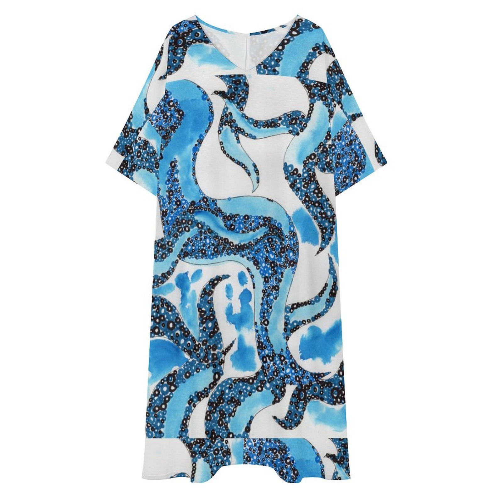 Ocean Breeze Womens Kaftan Midi Dress - Image 2