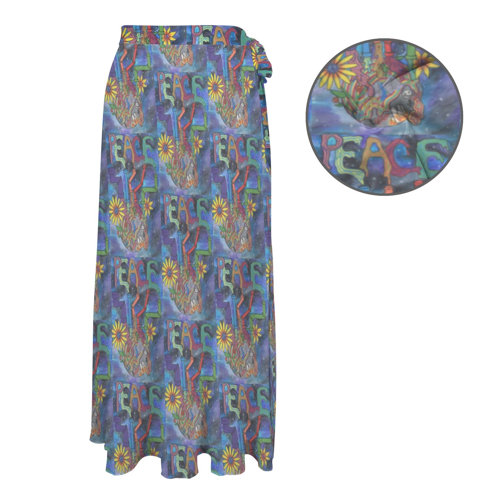 Peace Overcomes Knotted Long Swimwear Cover Up - Image 4