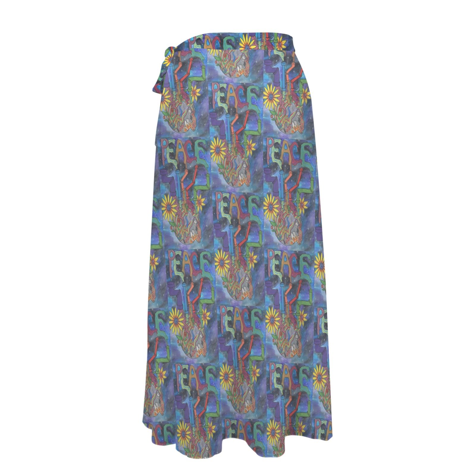 Peace Overcomes Knotted Long Swimwear Cover Up - Image 5