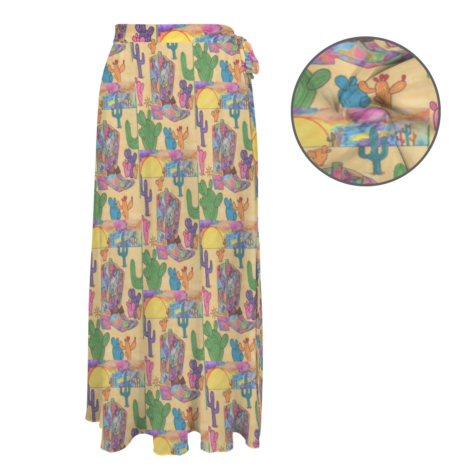 Texas Sunset Knotted Long Swimwear Cover Up - Image 4