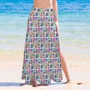 Psilocybin circle Knotted Long Swimwear Cover Up