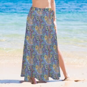 Peace Overcomes Knotted Long Swimwear Cover Up