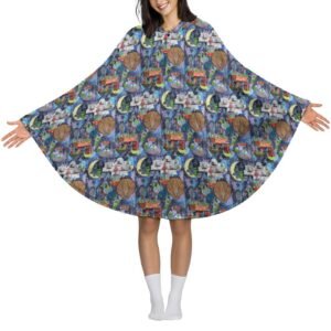 Tubular Travels Fleece Hooded Cape for Adults