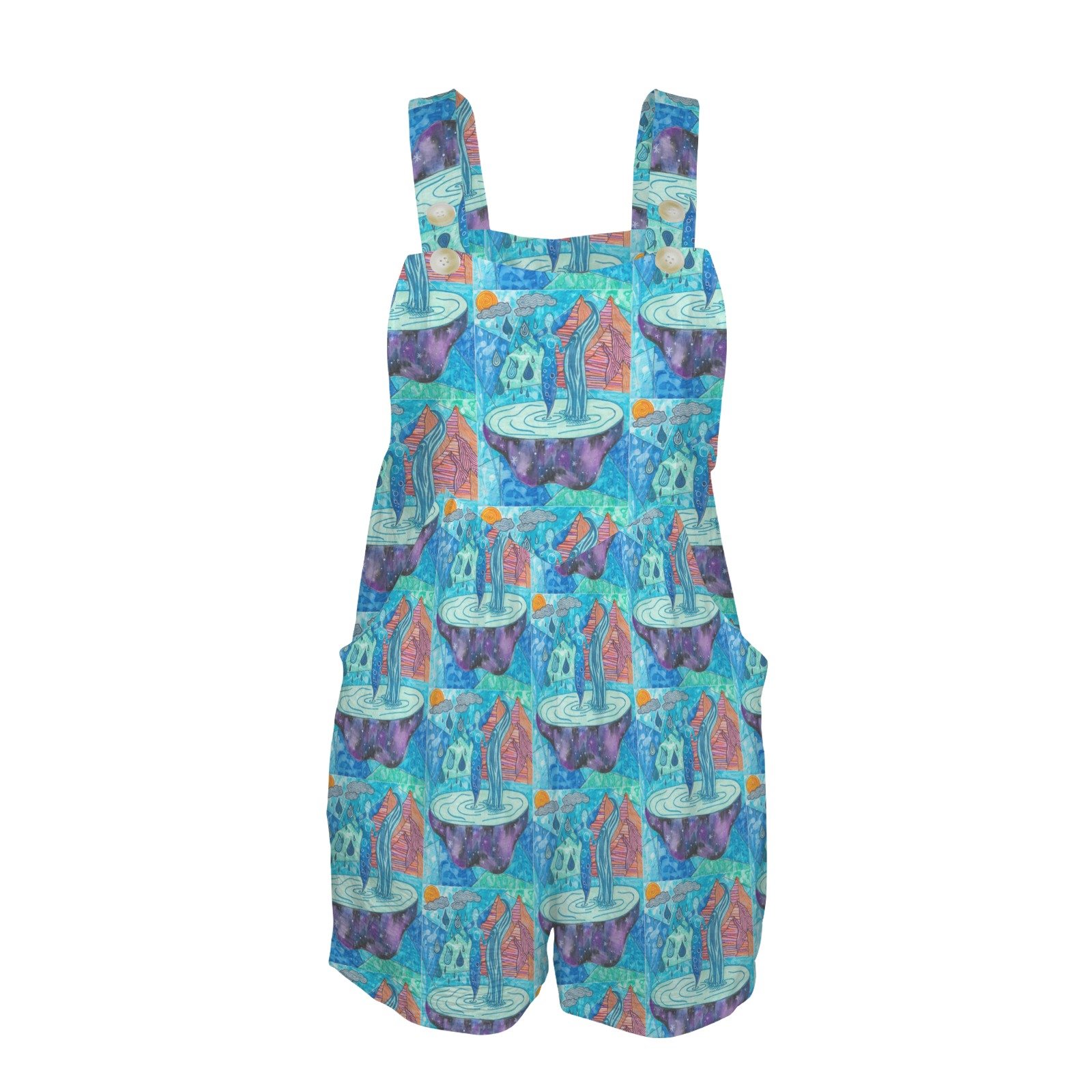 Aqua soul Pocket Bib Short Romper - Image 4