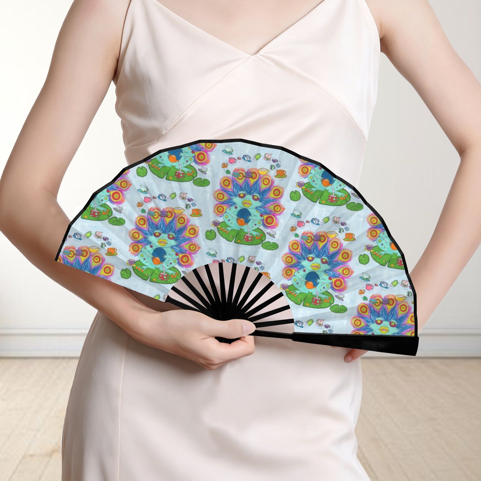 Peafrock Double-Sided Custom Folding Fan - Image 4