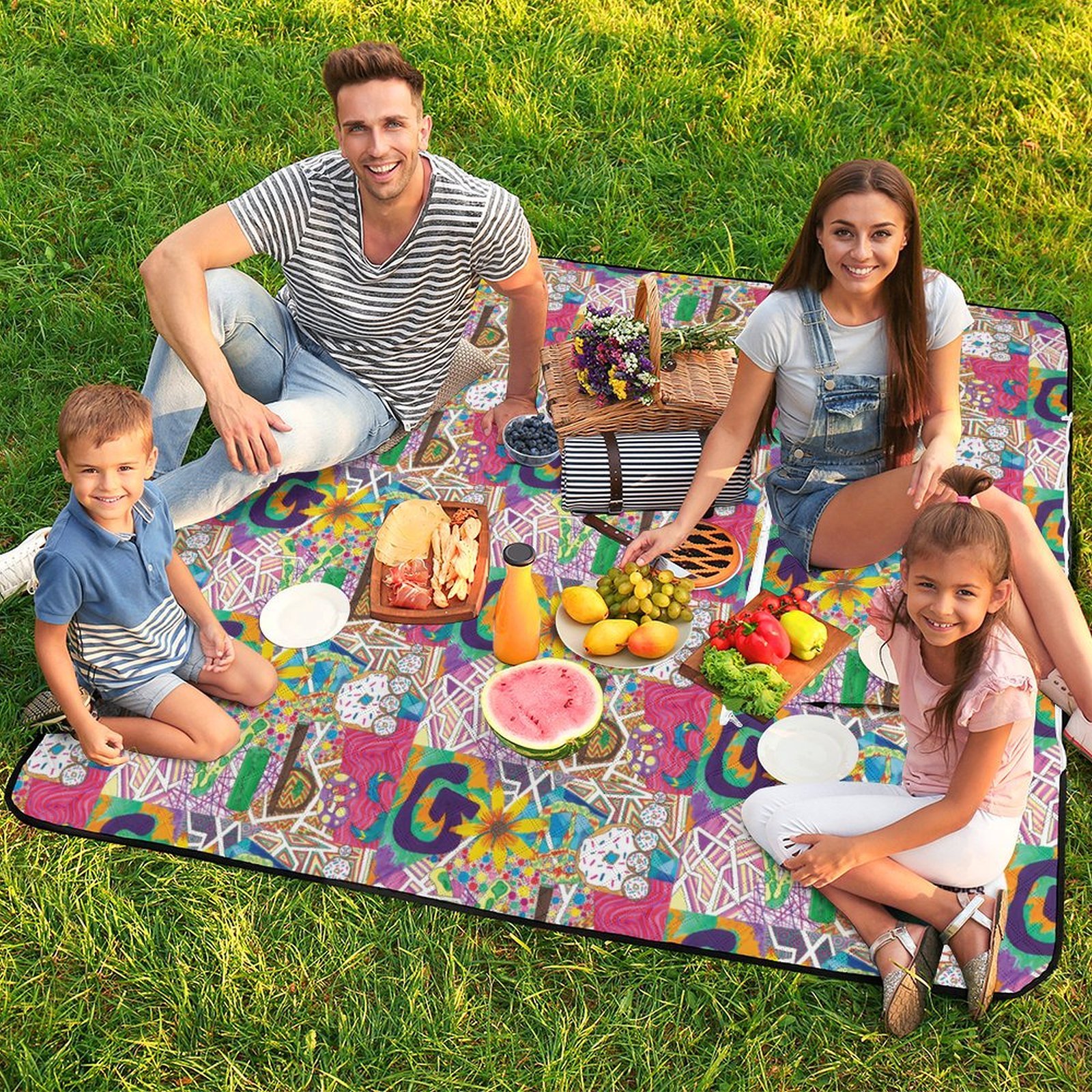 Good Vibes Zipper Picnic Mat(150*150) - Image 5