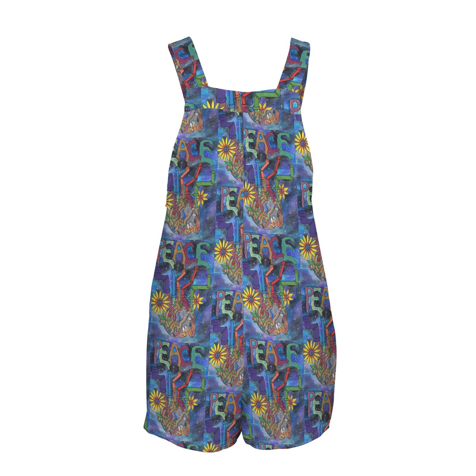 Peace Overcomes Pocket Bib Short Romper - Image 5