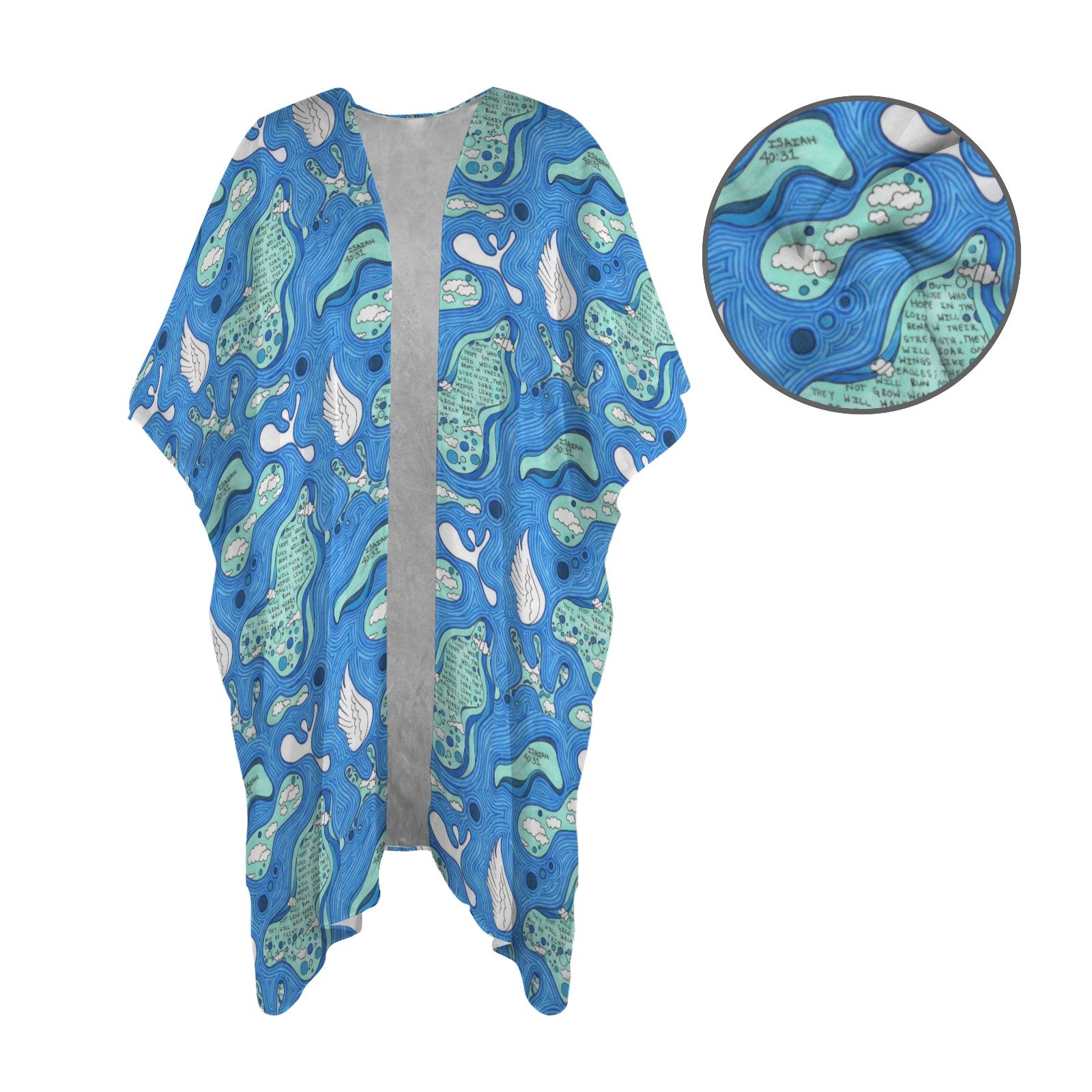 Isaiah 40:31 Womens Long Cover Up - Image 4