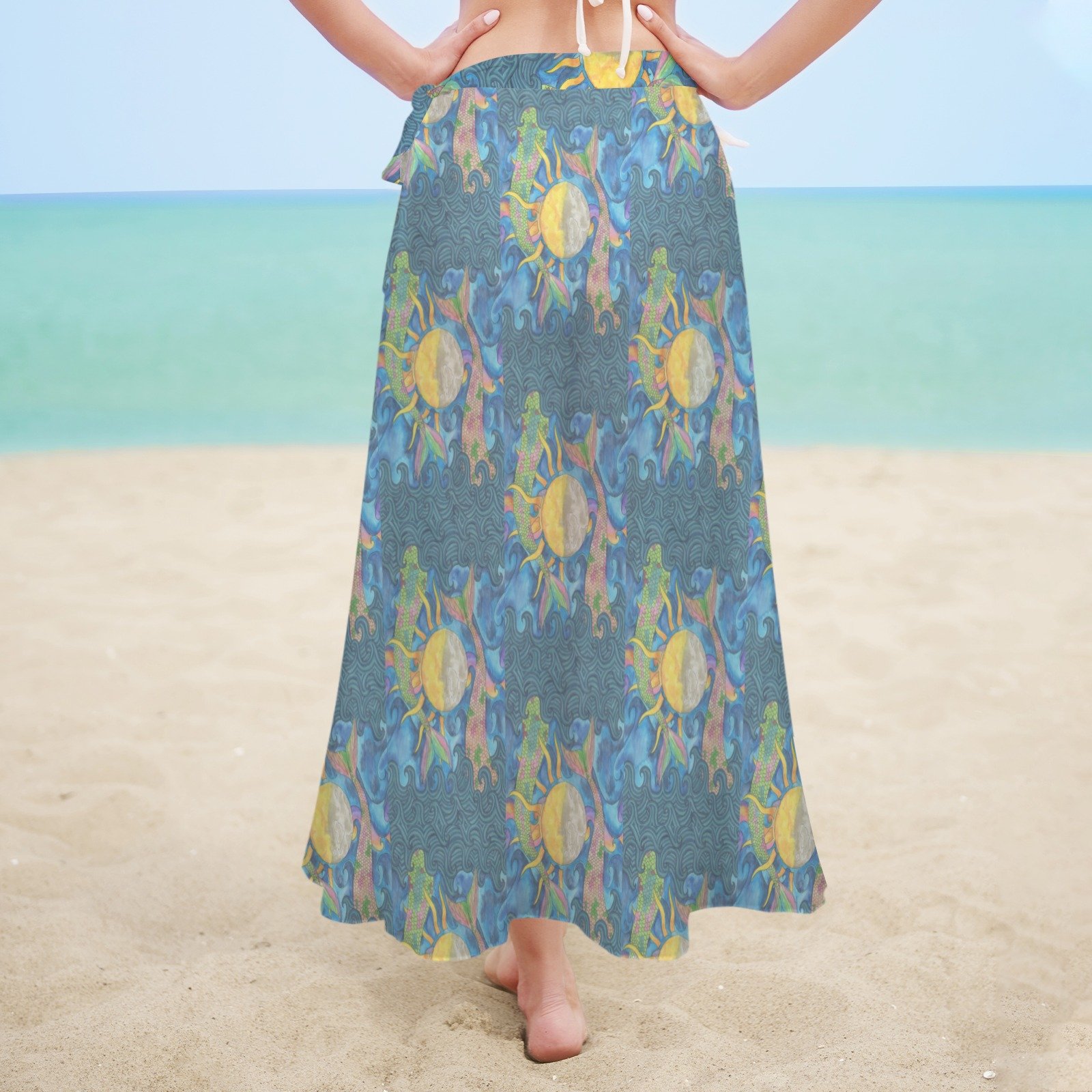 Mermaid Tales Knotted Long Swimwear Cover Up - Image 3