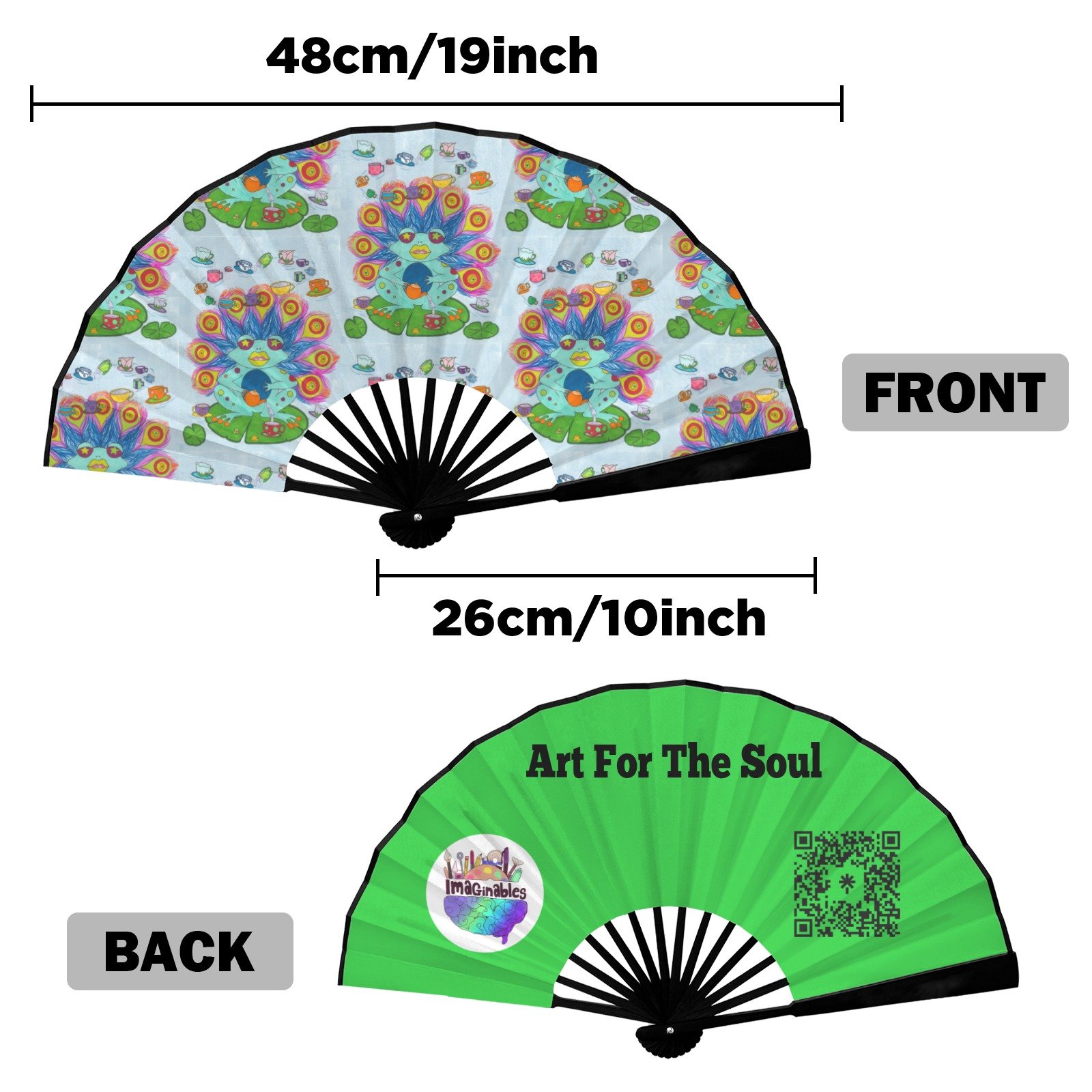 Peafrock Double-Sided Custom Folding Fan - Image 2
