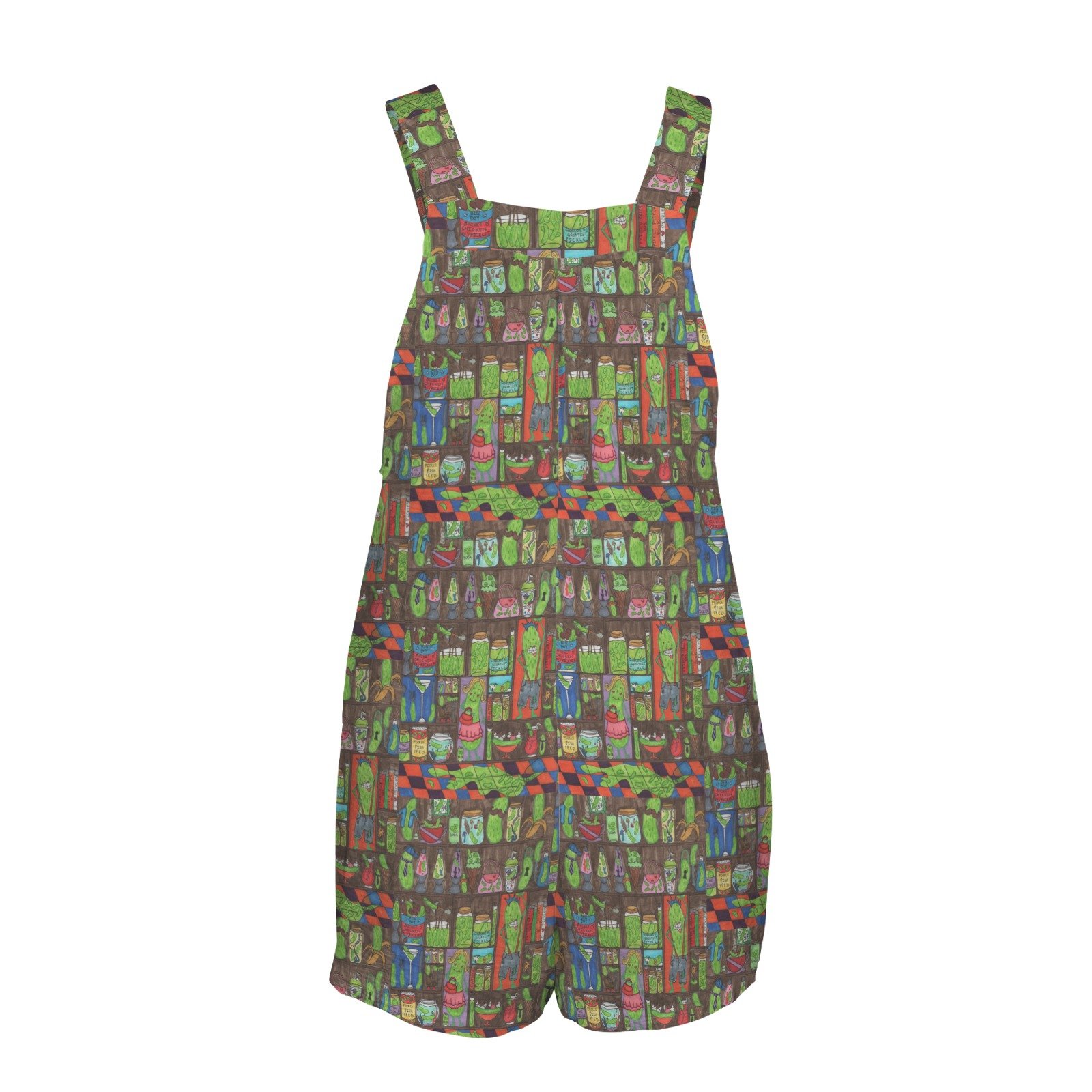 EVERYTHING IS PICKLES Pocket Bib Short Romper - Image 5