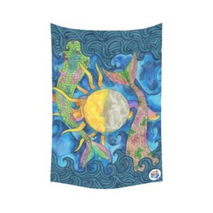 Mermaid Tales Polyester Peach Skin Wall Tapestry 60" x 90" | Ships from USA