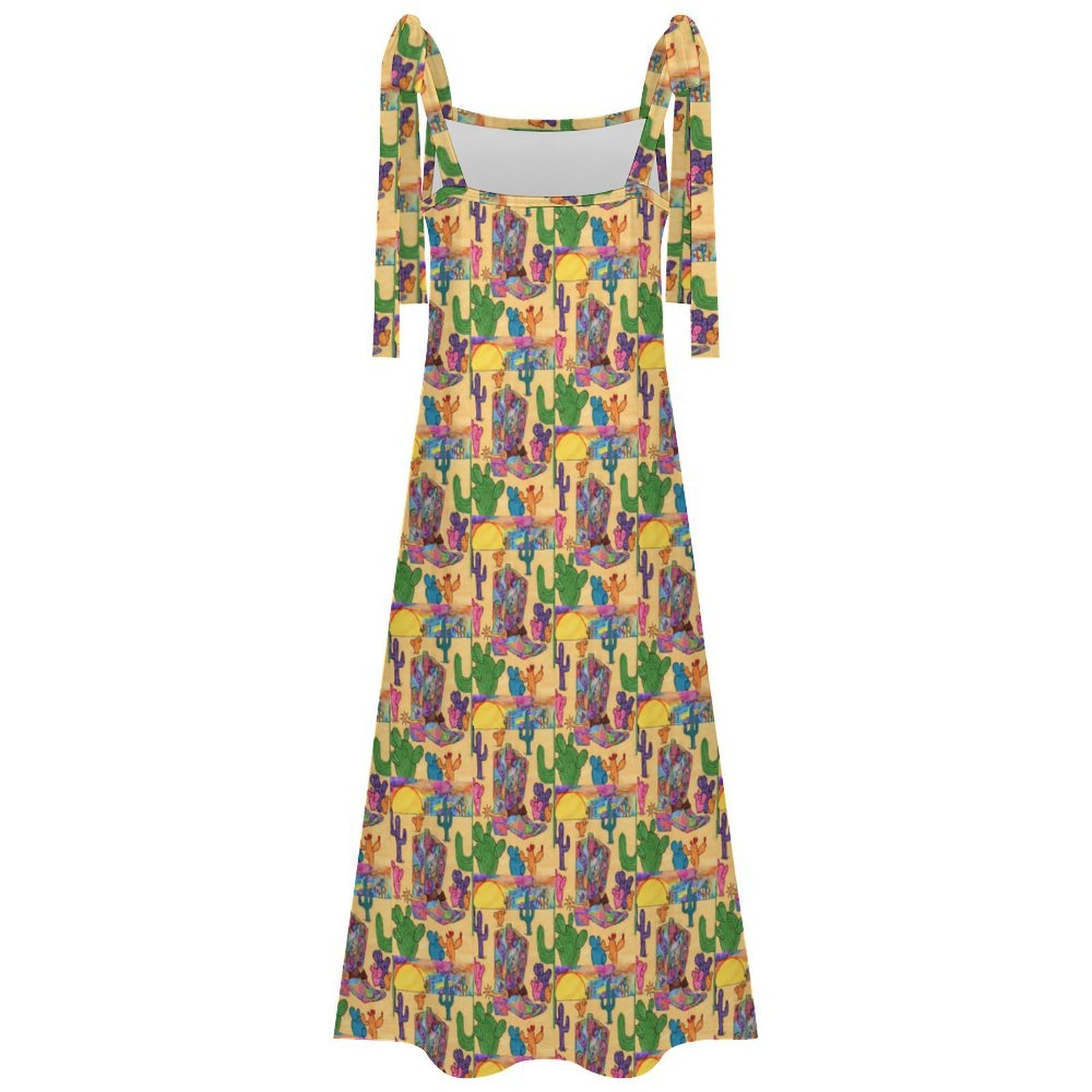 Texas Sunsets Womens Milk Silk Maxi Dress - Image 3