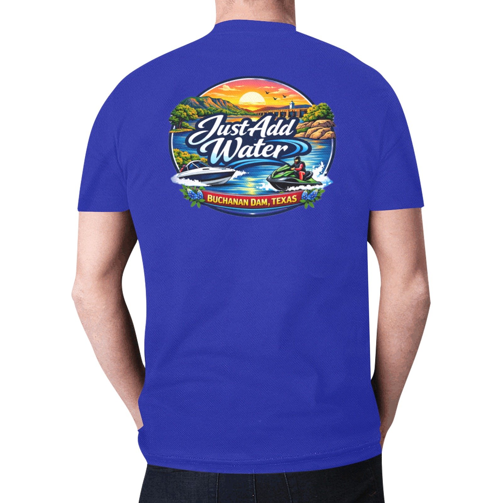Glenn Just add water merch front n back logo Custom Mens All Over Print T-shirt ( Model T45 ) - Image 2