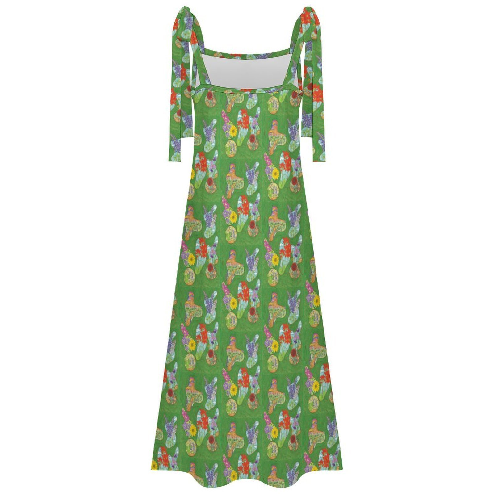 Texas Hill Country Spring Womens Tie Milk Silk Maxi Dress - Image 3