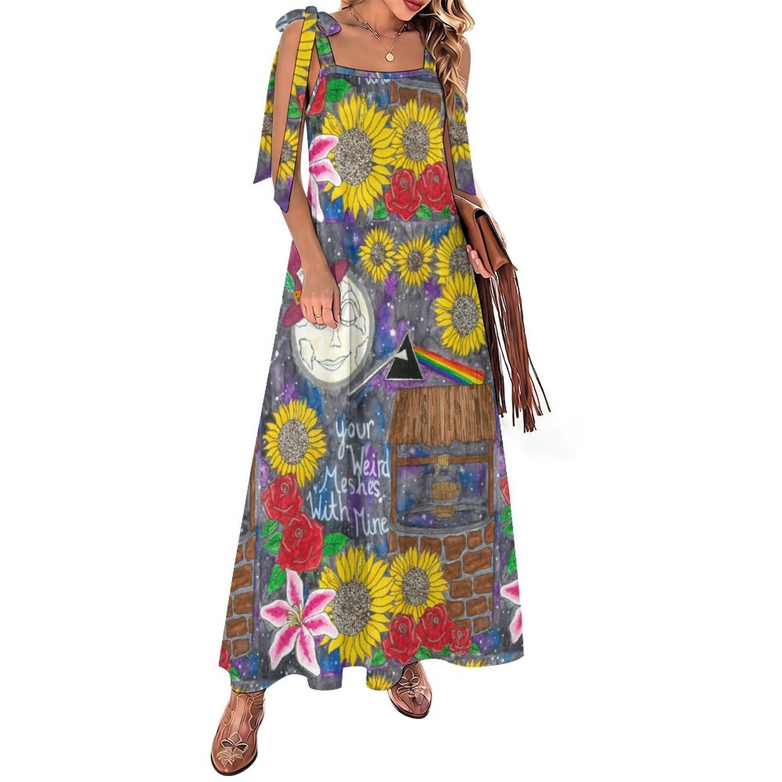 Your Weird Meshes With Milk silk Maxi Dress