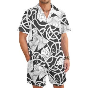Spider Webs n Things Mens Shirt and Shorts Outfit (Model Sets 26)