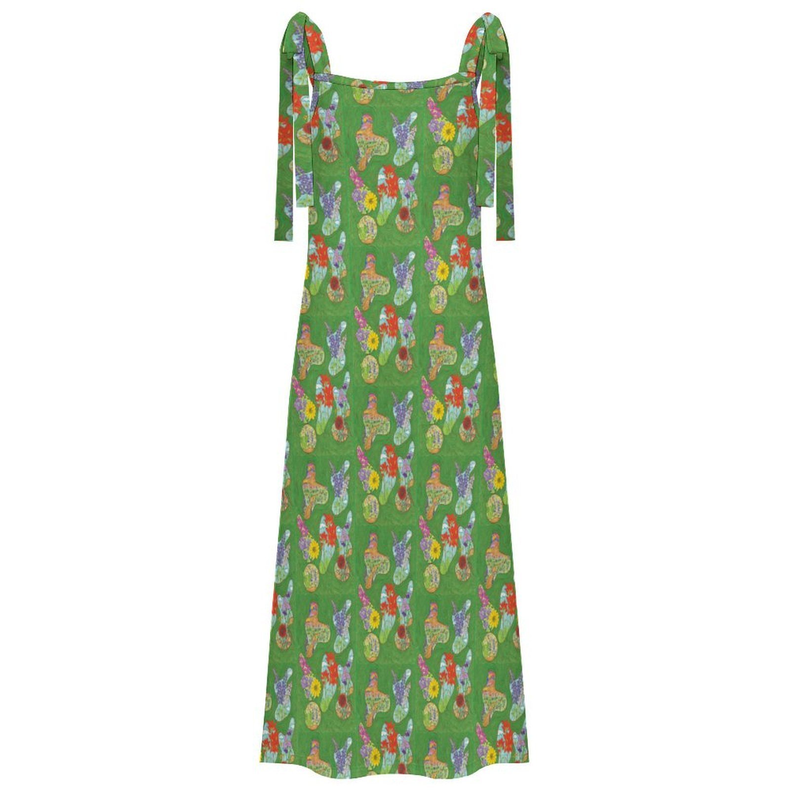 Texas Hill Country Spring Womens Tie Milk Silk Maxi Dress - Image 2