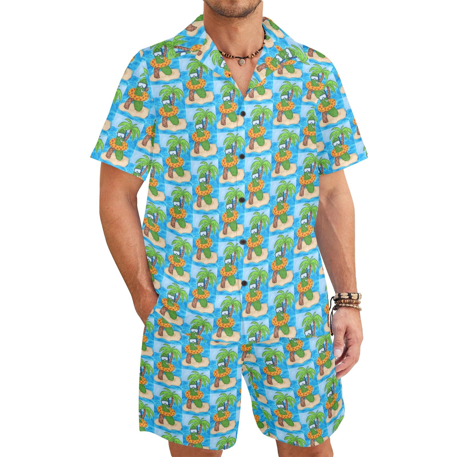 Summer Pickle Mens Shirt and Shorts Outfit (Model Sets 26)