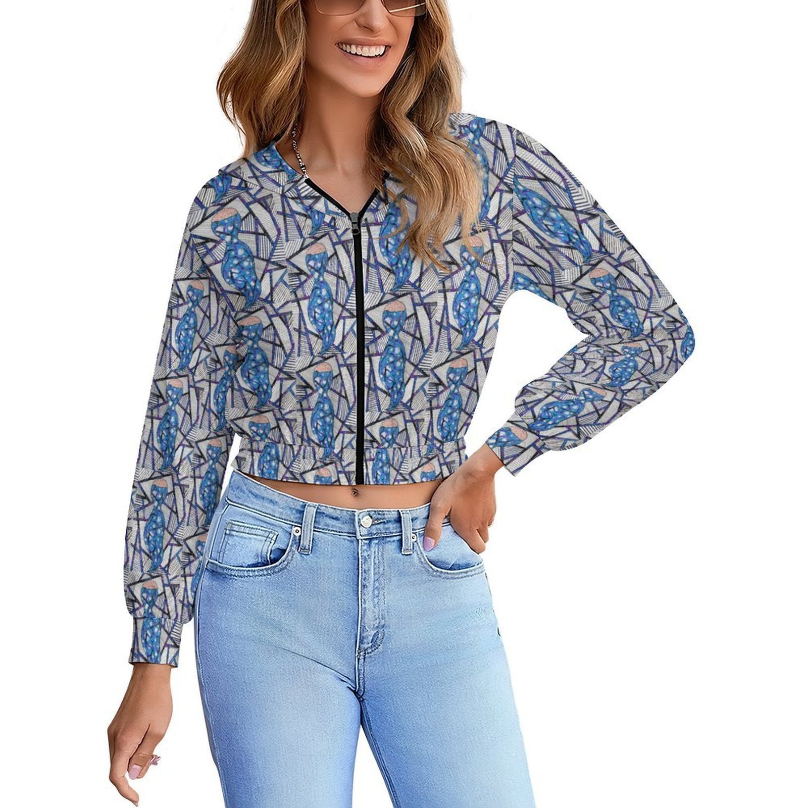 Soul Bubbles Womens Cropped Jacket(MSYX94)