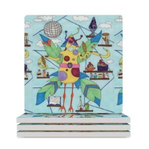 Disco Chicken Ceramic Coasters (Square)