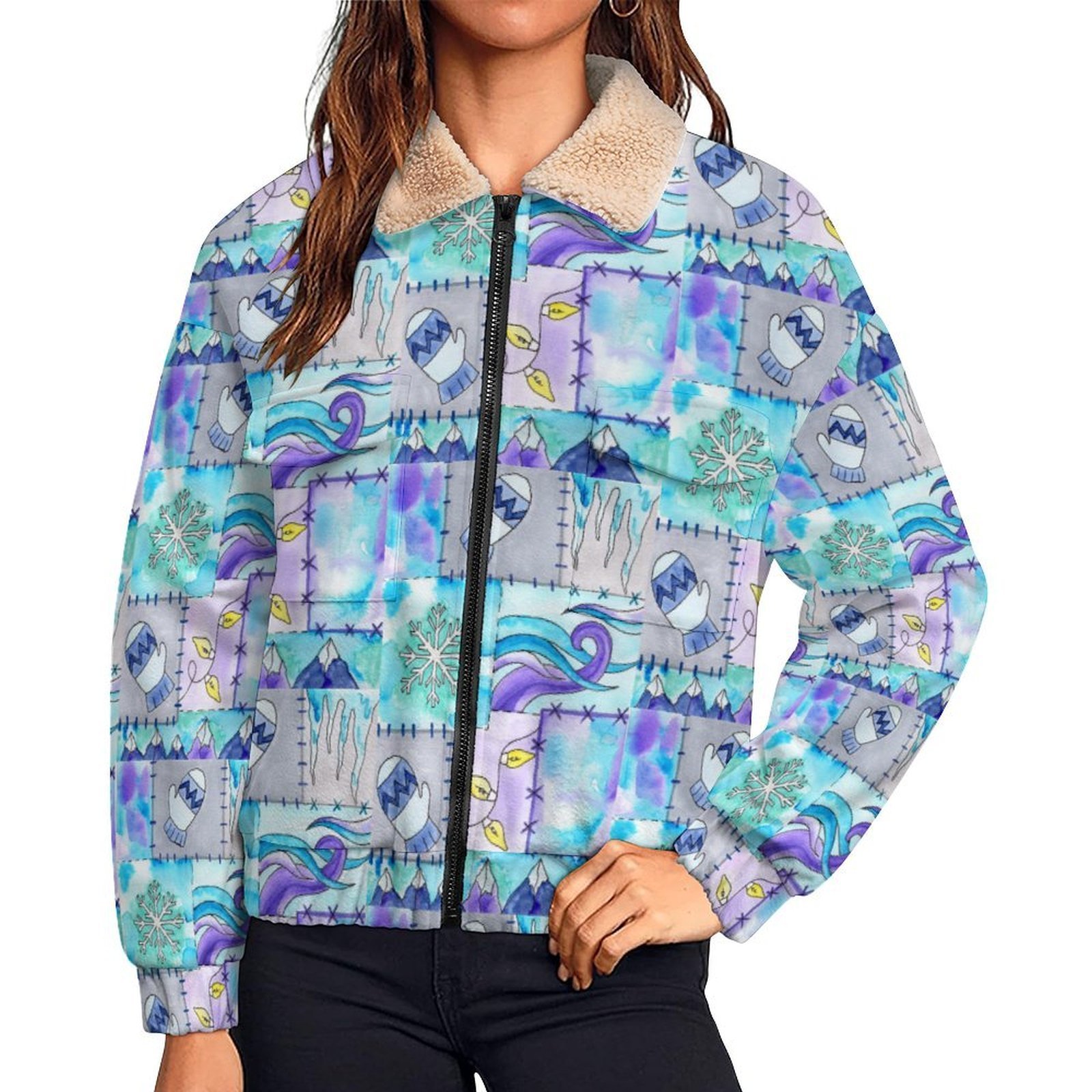 Winter Wonderland Patch Pocket Fleece Jacket
