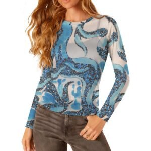 Ocean Breeze Long Sleeve Mesh Top