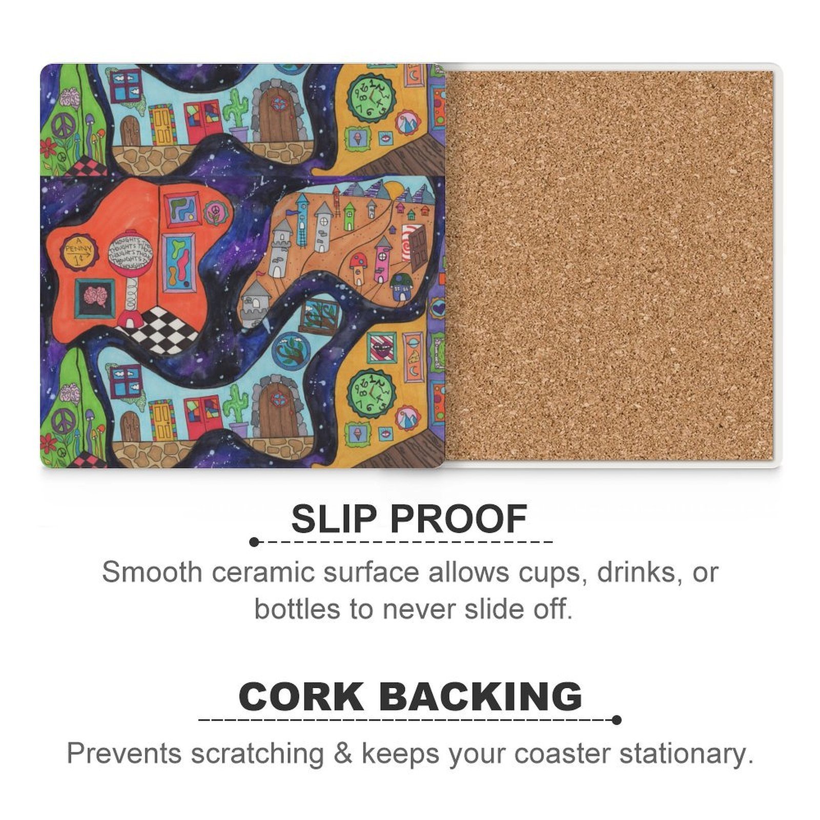 A Penny For Your Thoughts Ceramic Coasters (Square) - Image 5