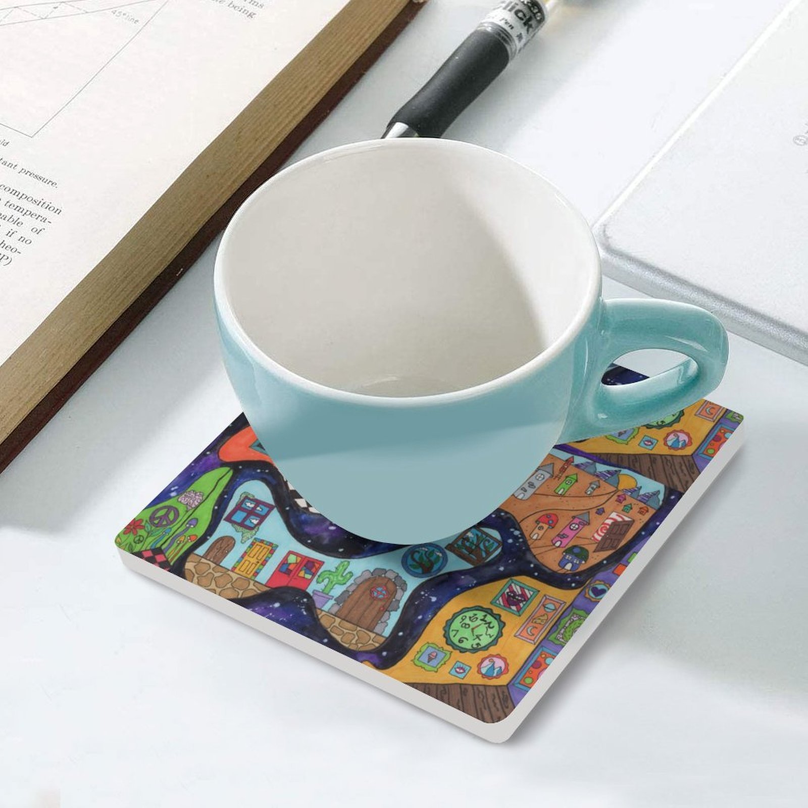 A Penny For Your Thoughts Ceramic Coasters (Square) - Image 4