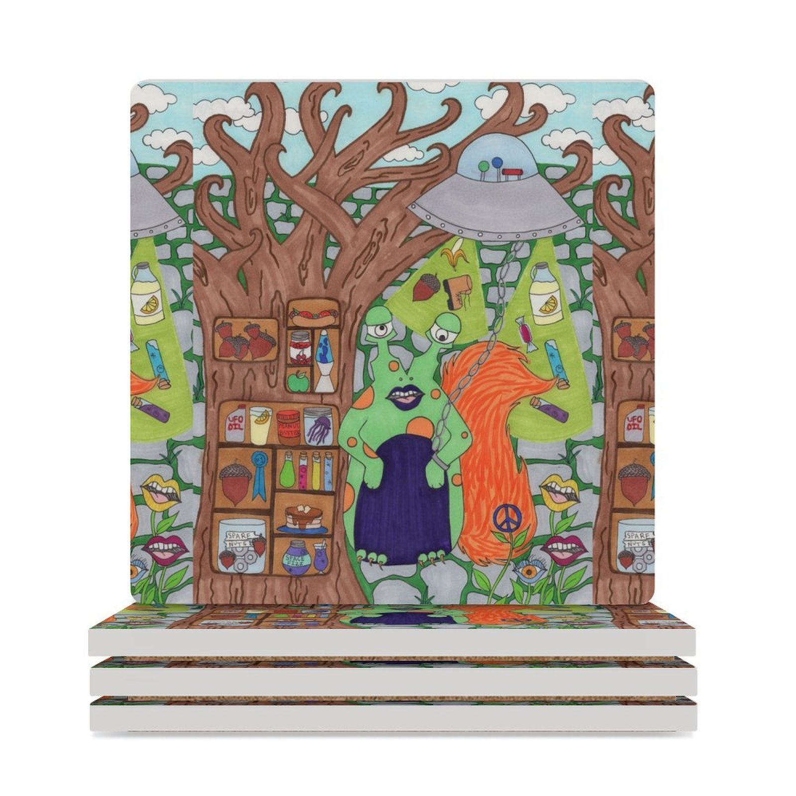 Squalien Ceramic Coasters (Square)