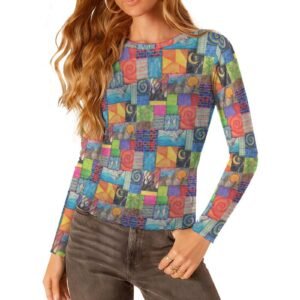 Creation Coat Long Sleeve Mesh Top