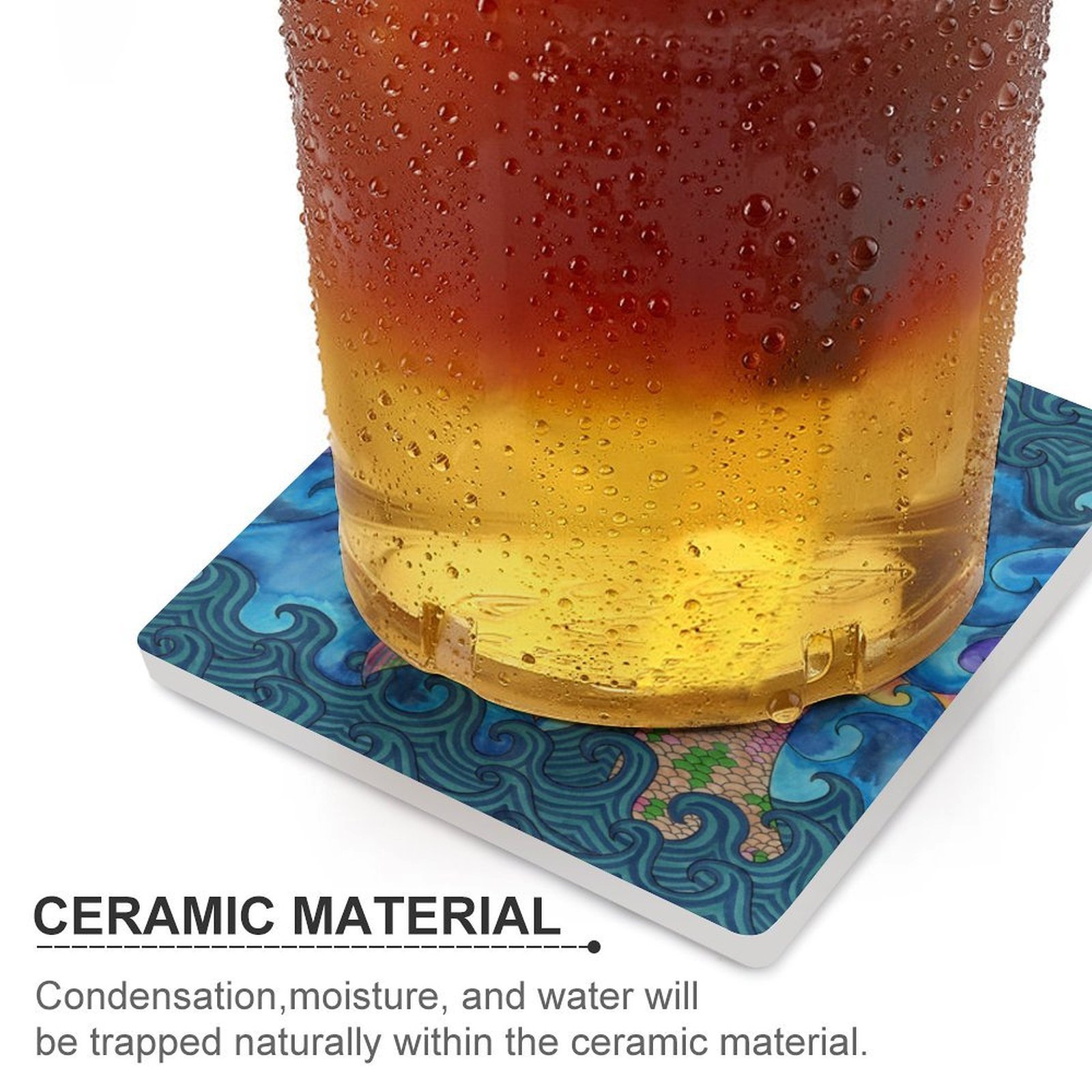 Mermaid Tales Ceramic Coasters (Square) - Image 3
