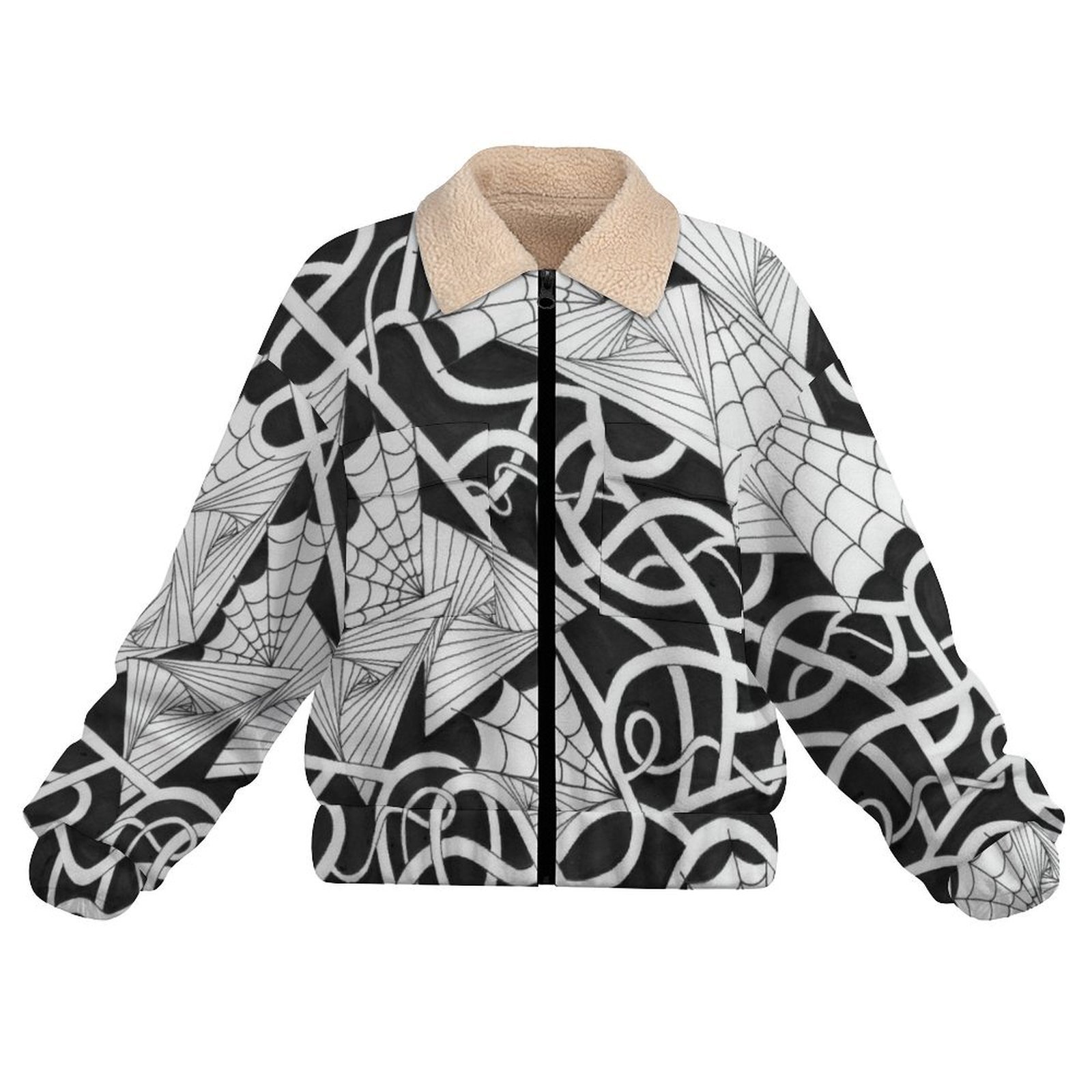 Spider Webs n Things Patch Pocket Fleece Jacket - Image 2