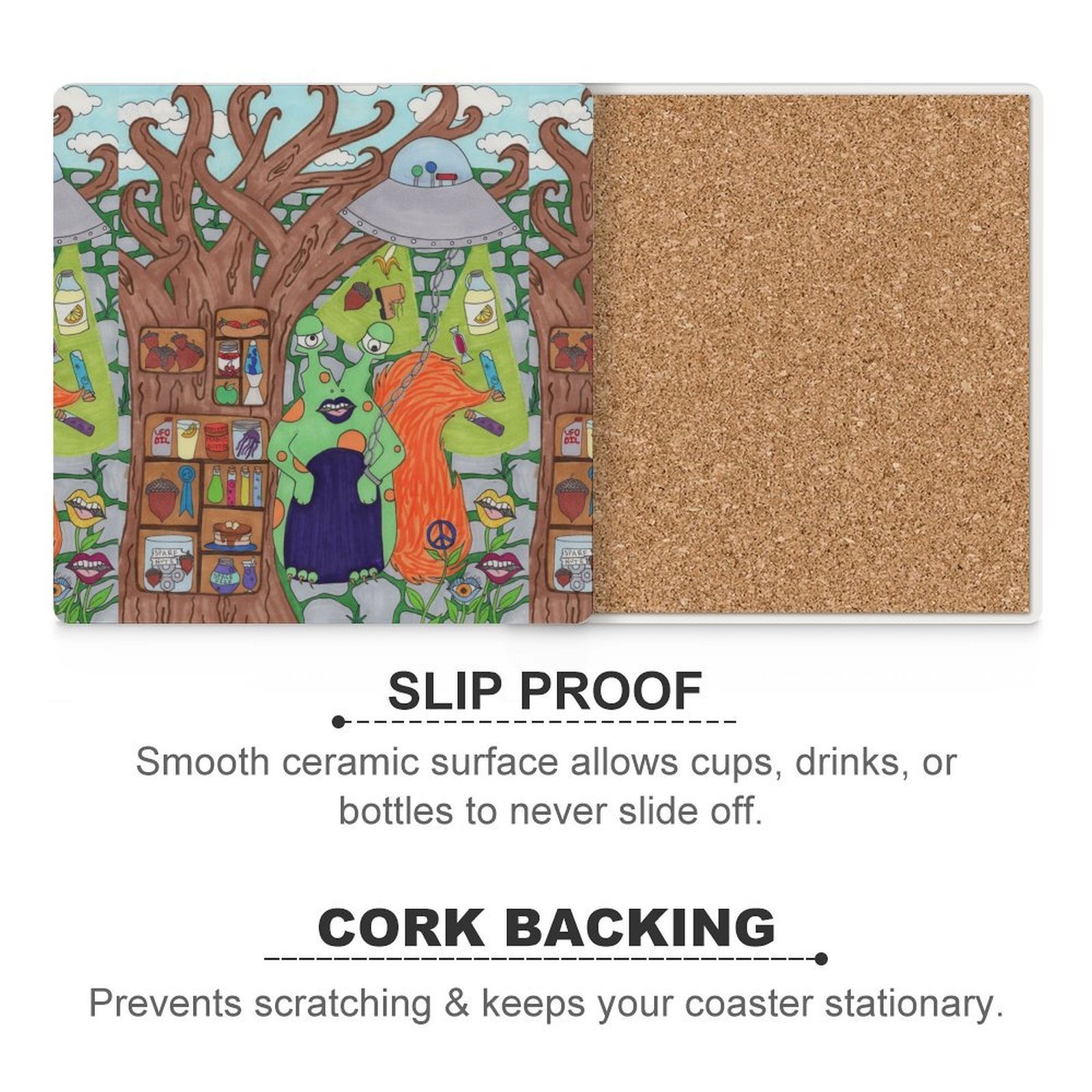 Squalien Ceramic Coasters (Square) - Image 5
