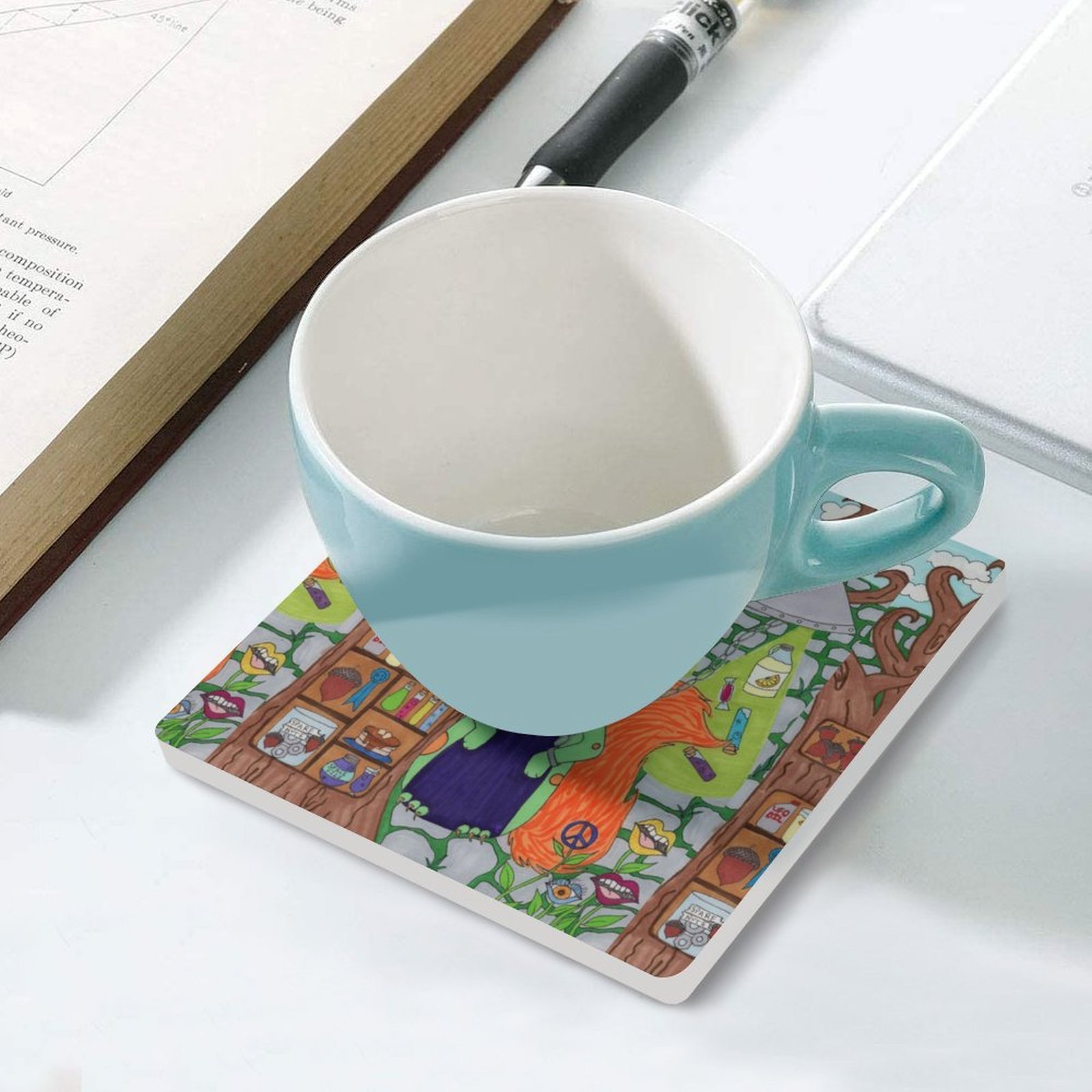 Squalien Ceramic Coasters (Square) - Image 4